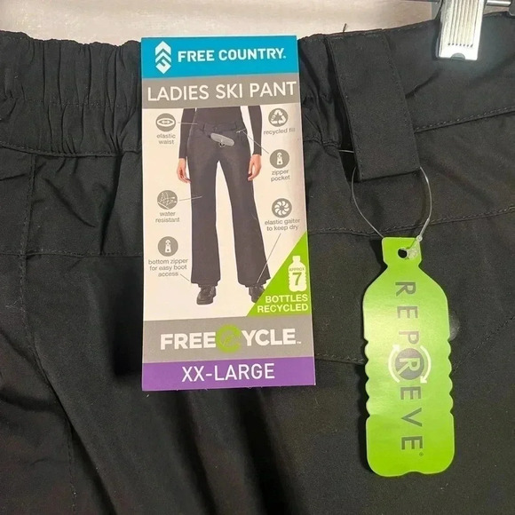 FREE COUNTRY Women's Black Ski Snow Pant Size XXL Insulated - Picture 4 of 14